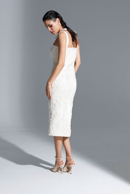 Elegantna midi haljina sa teksturom Tiffany Production